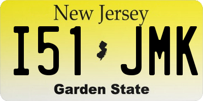 NJ license plate I51JMK