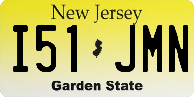 NJ license plate I51JMN