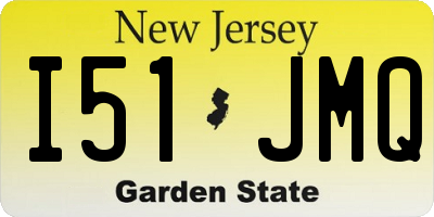 NJ license plate I51JMQ