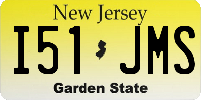 NJ license plate I51JMS