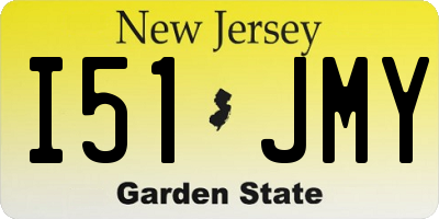 NJ license plate I51JMY
