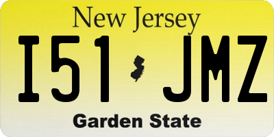 NJ license plate I51JMZ