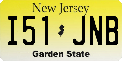 NJ license plate I51JNB