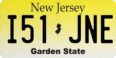 NJ license plate I51JNE