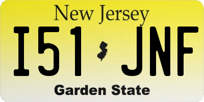 NJ license plate I51JNF