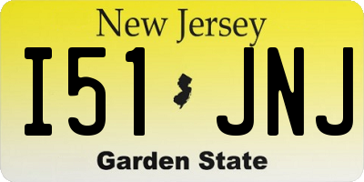 NJ license plate I51JNJ