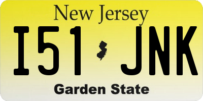 NJ license plate I51JNK