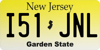 NJ license plate I51JNL