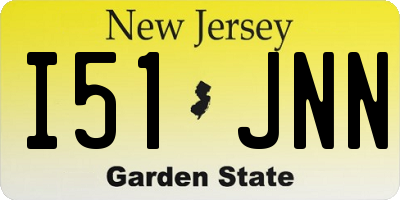 NJ license plate I51JNN