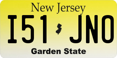 NJ license plate I51JNO