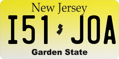 NJ license plate I51JOA
