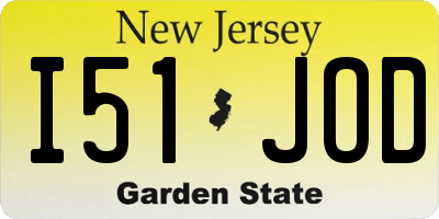 NJ license plate I51JOD
