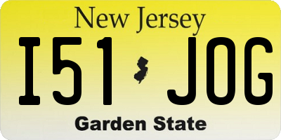 NJ license plate I51JOG