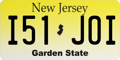 NJ license plate I51JOI