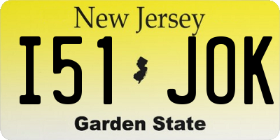 NJ license plate I51JOK