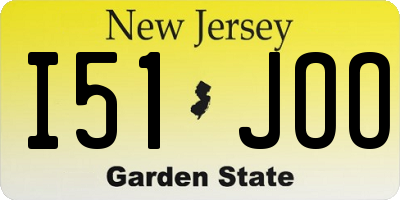 NJ license plate I51JOO
