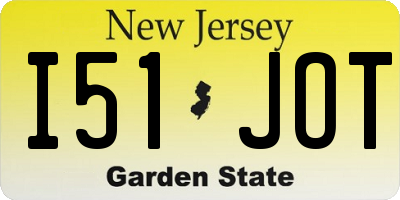 NJ license plate I51JOT