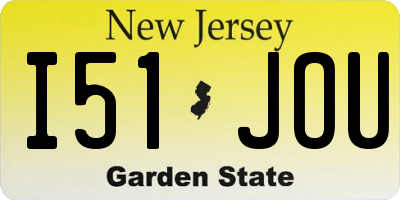 NJ license plate I51JOU
