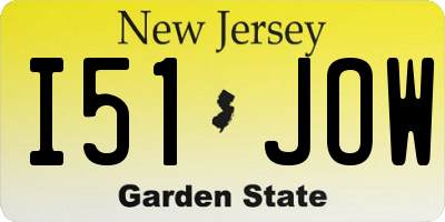 NJ license plate I51JOW