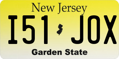 NJ license plate I51JOX