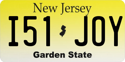 NJ license plate I51JOY