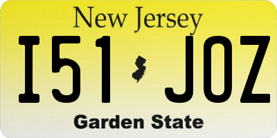 NJ license plate I51JOZ
