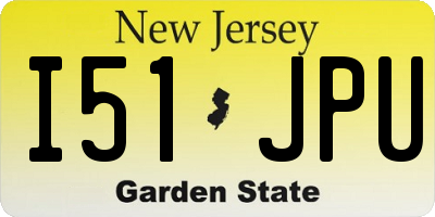 NJ license plate I51JPU