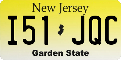 NJ license plate I51JQC