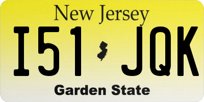 NJ license plate I51JQK