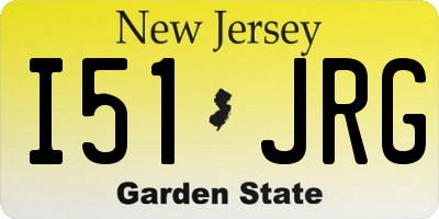 NJ license plate I51JRG