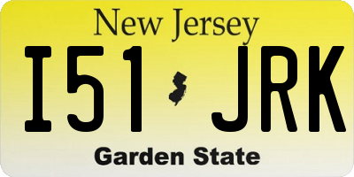 NJ license plate I51JRK