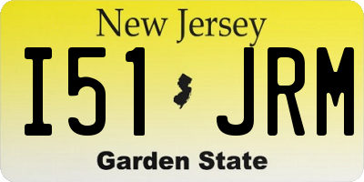 NJ license plate I51JRM