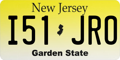 NJ license plate I51JRO
