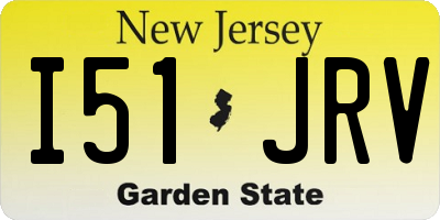 NJ license plate I51JRV