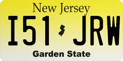 NJ license plate I51JRW