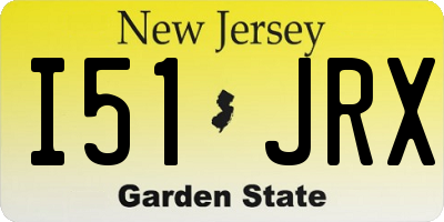 NJ license plate I51JRX
