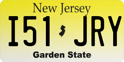 NJ license plate I51JRY