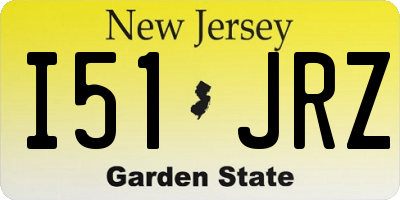 NJ license plate I51JRZ