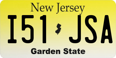 NJ license plate I51JSA