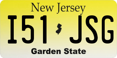 NJ license plate I51JSG