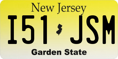 NJ license plate I51JSM