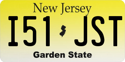 NJ license plate I51JST
