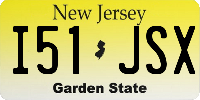 NJ license plate I51JSX