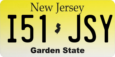 NJ license plate I51JSY