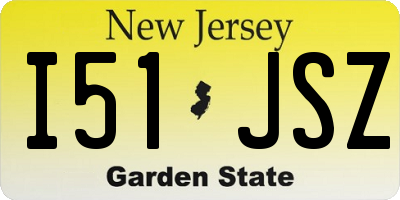 NJ license plate I51JSZ