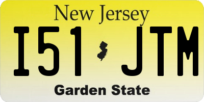NJ license plate I51JTM
