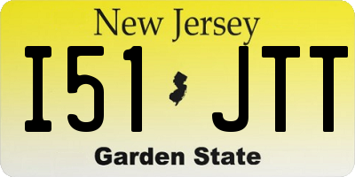 NJ license plate I51JTT