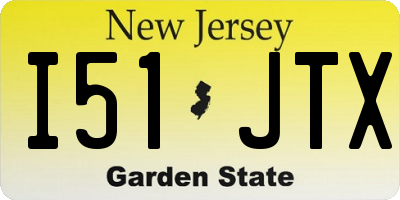 NJ license plate I51JTX