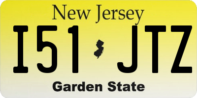 NJ license plate I51JTZ