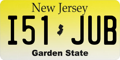 NJ license plate I51JUB